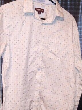 Johnston & Murphy 100% cotton Long Sleeve Button-Up Shirt Men’s medium 1 pocket